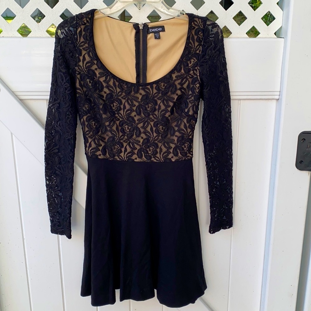 Bebe long sleeve lace dress size: XS